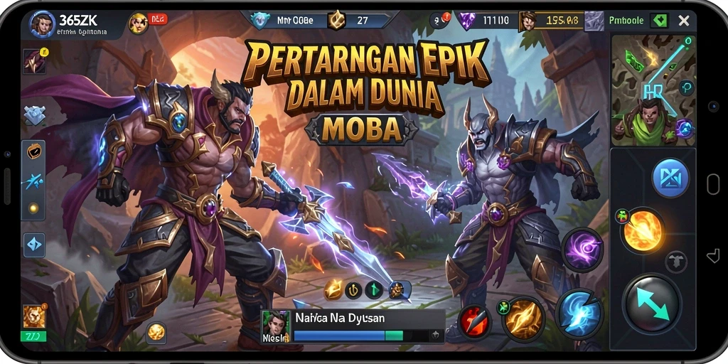 Screenshot menampilkan aksi pertarungan seru dalam 365ZK.