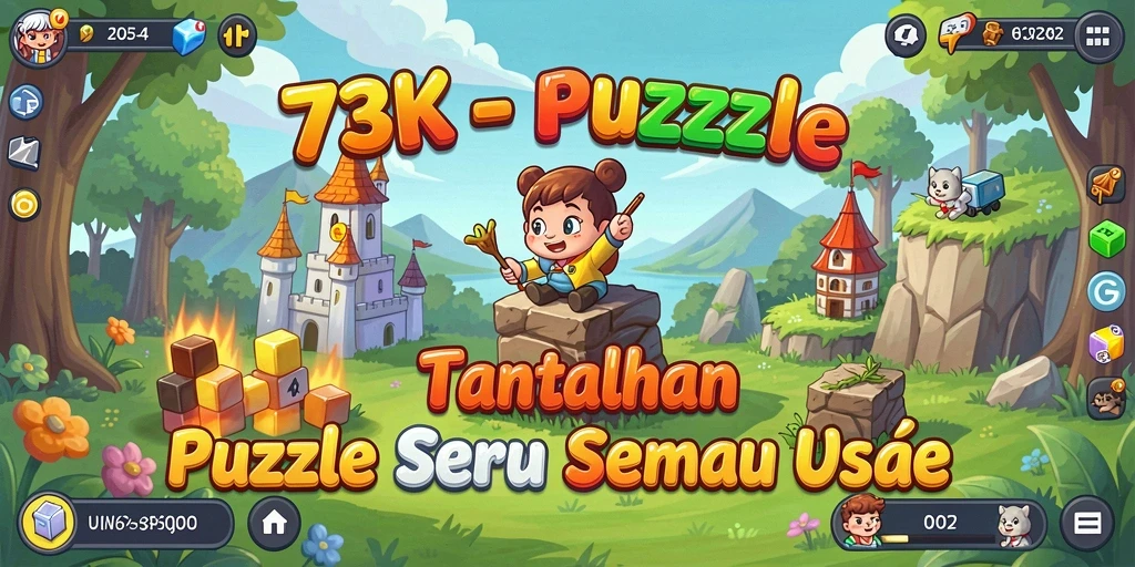 Tampilan gameplay dari game Puzzle 73K yang menarik dan menantang.