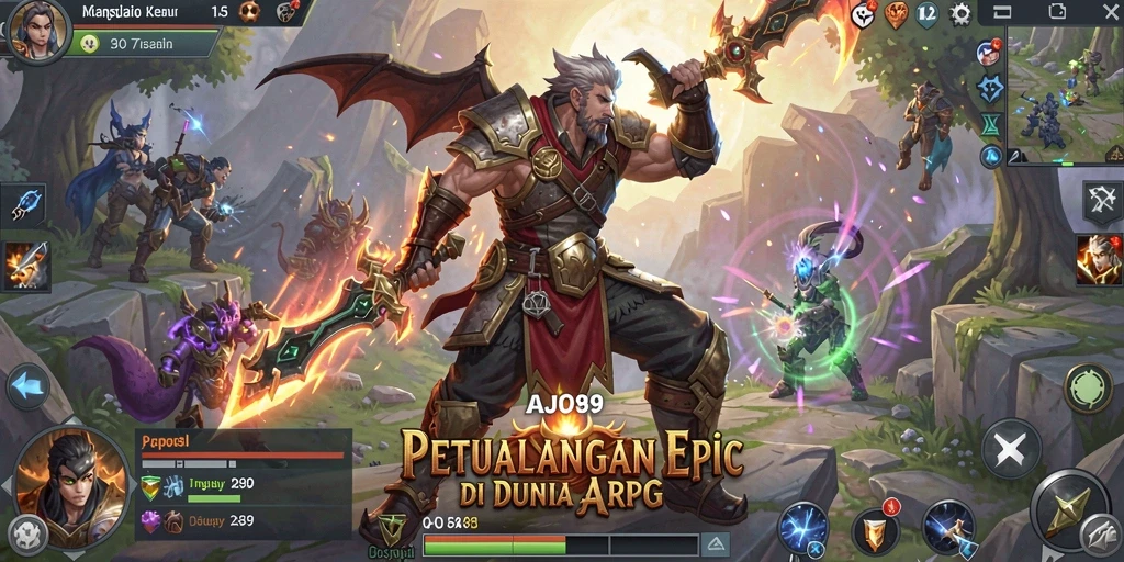 Screenshot AJO89 menampilkan aksi pertarungan yang mendebarkan di dunia ARPG.