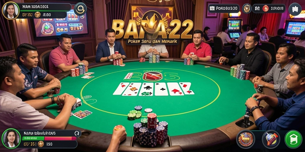 Screenshot utama BARA22 menampilkan gameplay seru Poker.