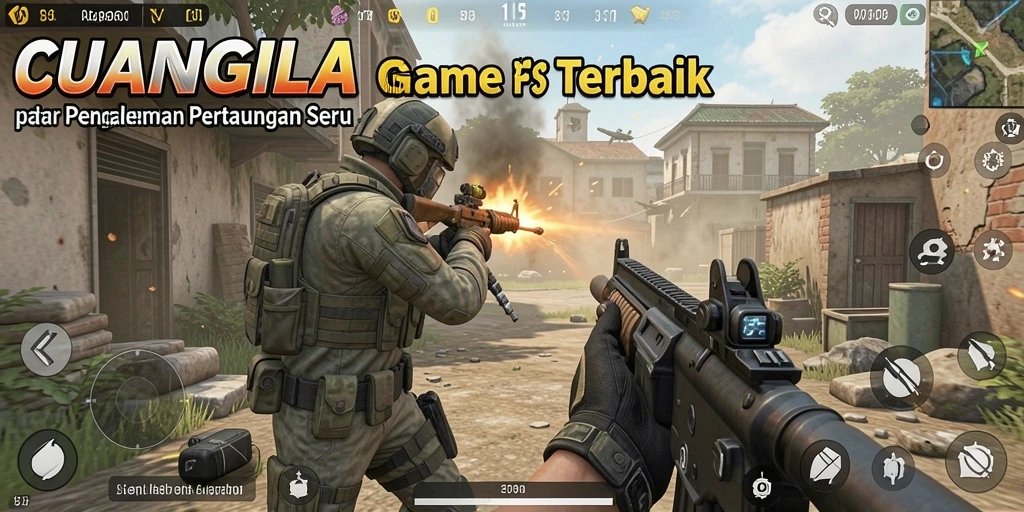 Screenshot gameplay CUANGILA menampilkan aksi tembak-menembak yang seru.