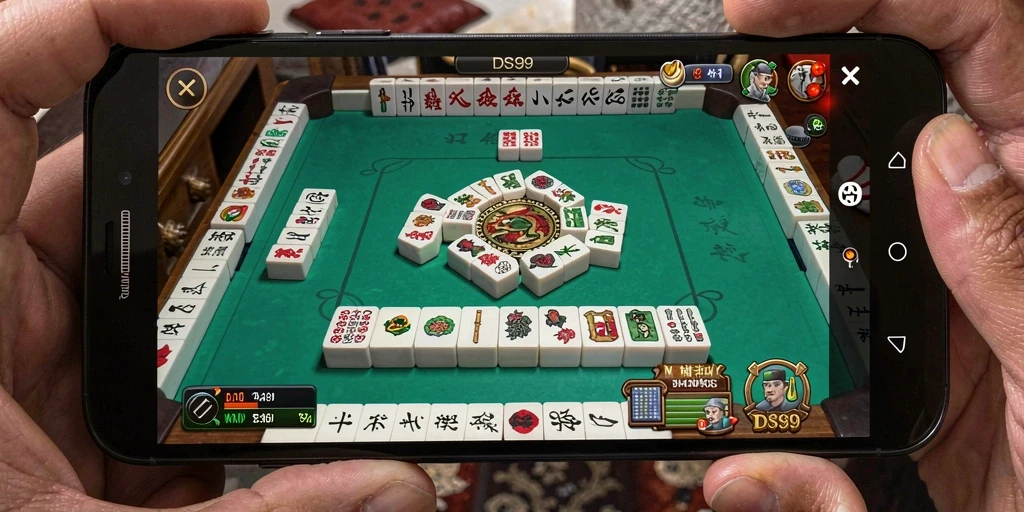 Screenshot gameplay DS99 menunjukkan keseruan permainan Mahjong.