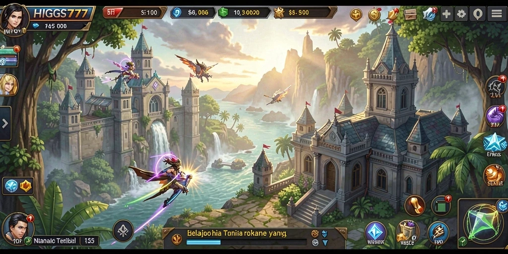 Tampilan gameplay HIGGS777 menunjukkan kebebasan menjelajahi dunia terbuka.