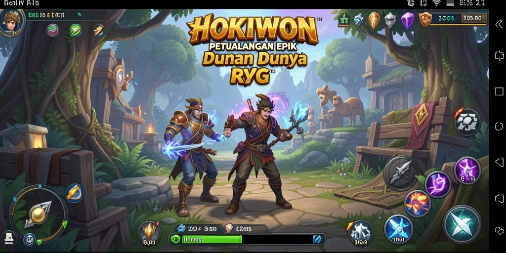 Gameplay HOKIWON menampilkan pertarungan epik dan petualangan yang mendebarkan.