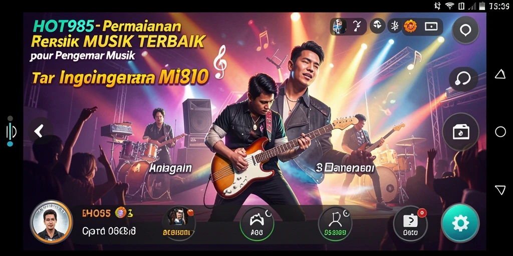Tangkapan layar utama dari gameplay HOT985 yang menampilkan interaksi musik.