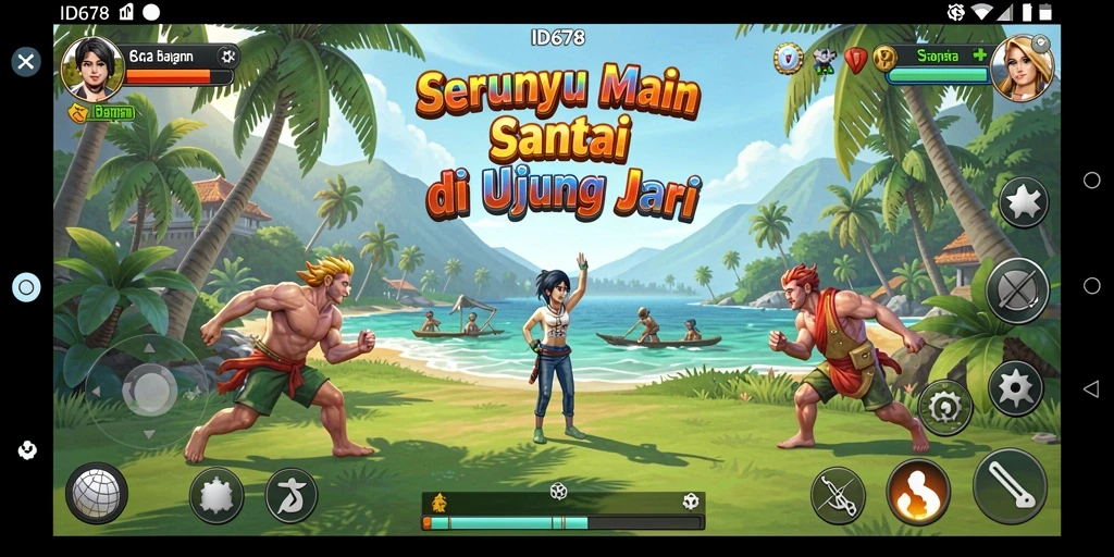 Screenshot utama ID678 menampilkan gameplay santai dan seru.