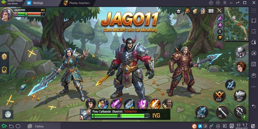 Screenshot dari gameplay JAGO11 yang penuh aksi dan petualangan MMORPG.