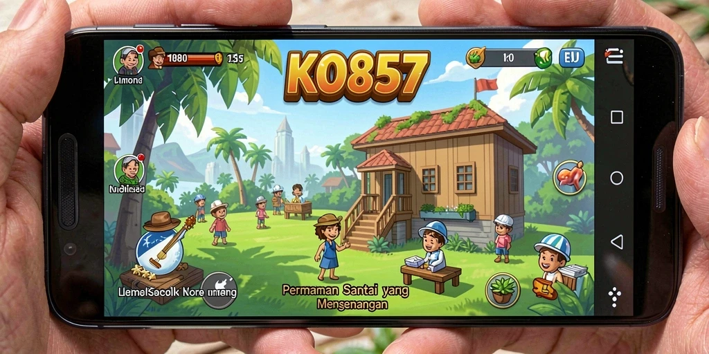 Tangkapan layar gameplay KO857 dengan visual yang cerah dan menantang.
