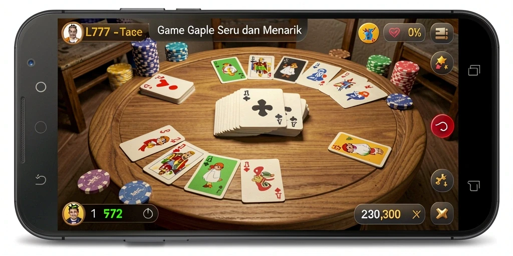 Gameplay seru L777 dengan suasana permainan Gaple yang menyenangkan.
