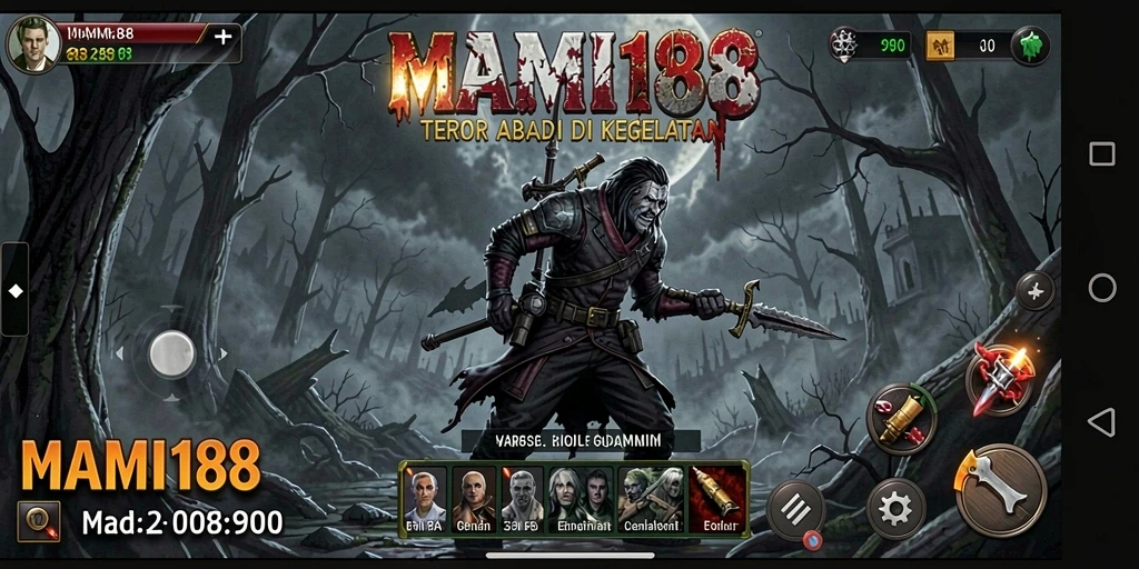 Tangkapan layar MAMI188 dengan suasana mencekam dan gameplay yang memikat.