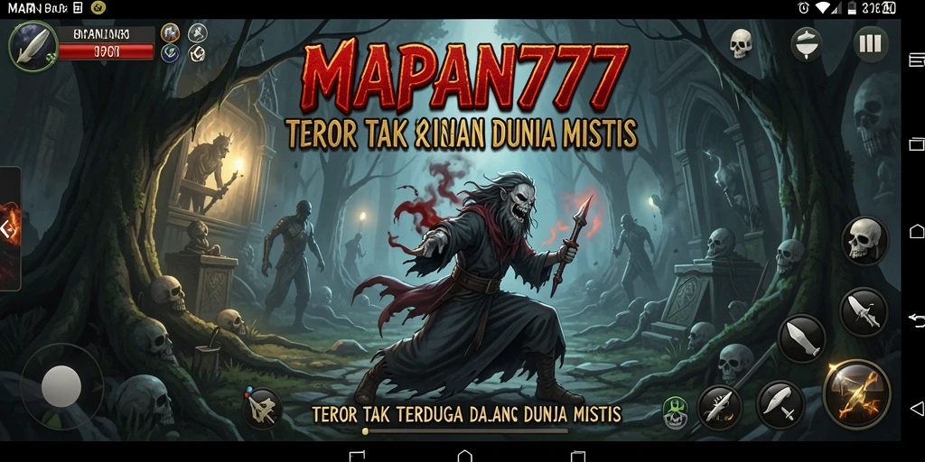 Tampilan gameplay menegangkan MAPAN777 dengan suasana Horror yang kental.