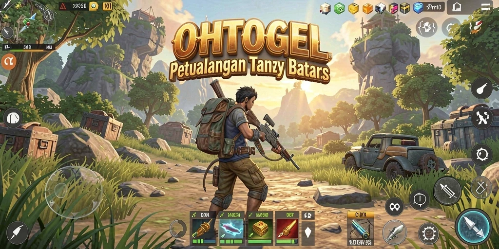 Screenshot menampilkan pemain dalam dunia terbuka OHTOGEL yang luas.