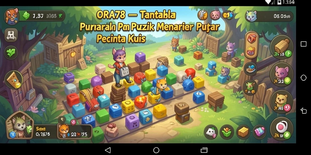 Tampilan gameplay ORA78 yang menantang dan penuh warna.