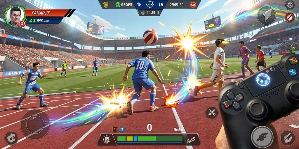 Tampilan gameplay seru dalam PAKARJP, menampilkan berbagai olahraga.