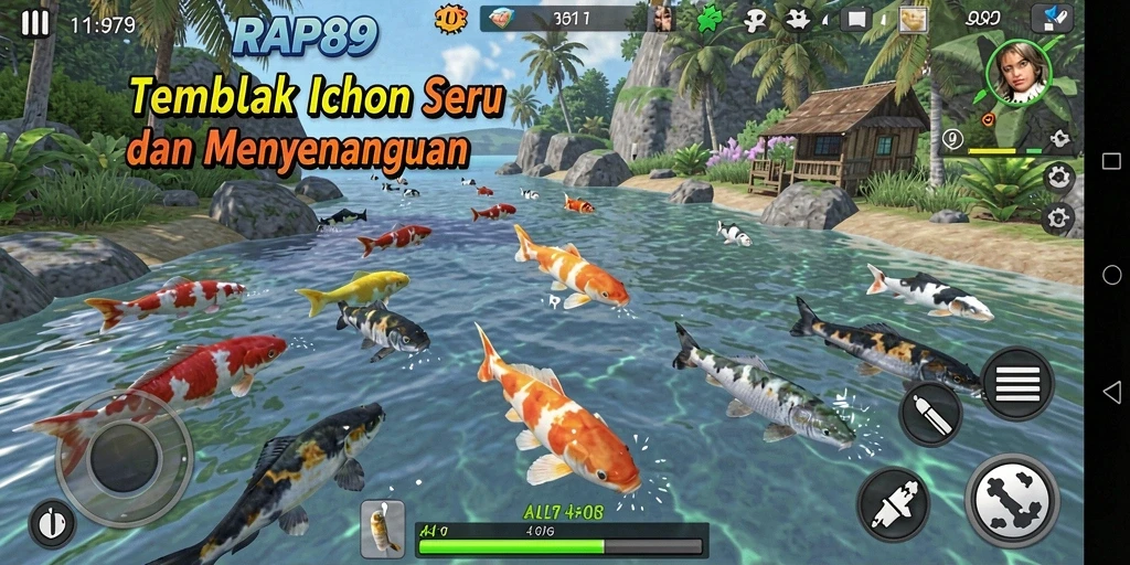 Tampilan menarik dari gameplay Tembak Ikan RAP89 yang seru dan penuh warna.