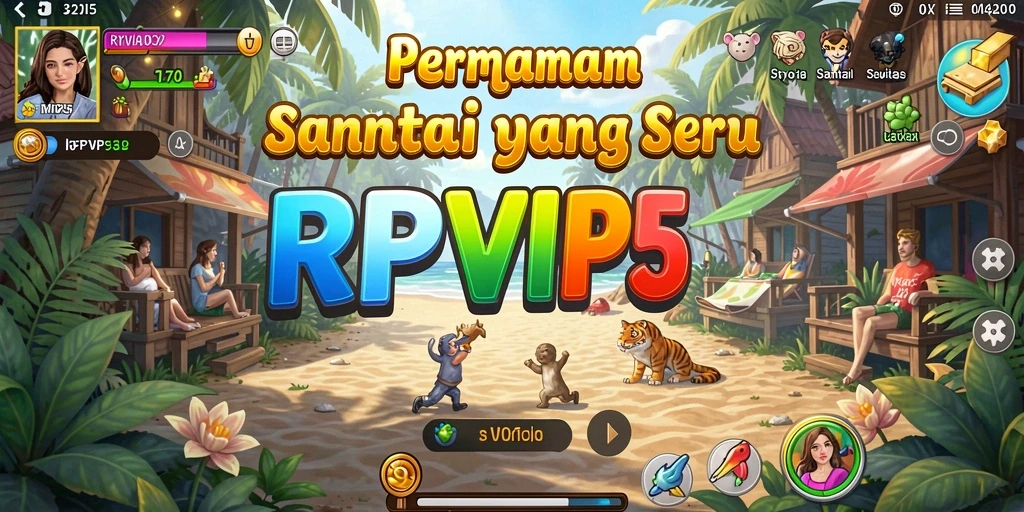 Screenshot menunjukkan karakter lucu dalam gameplay RPVIP5.