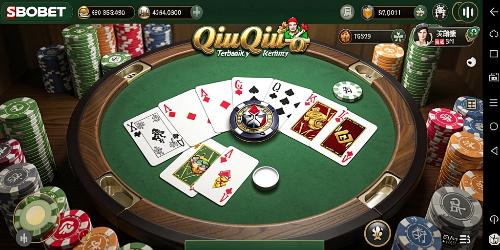 Screenshot SBOBET menampilkan antarmuka permainan QiuQiu yang menarik.