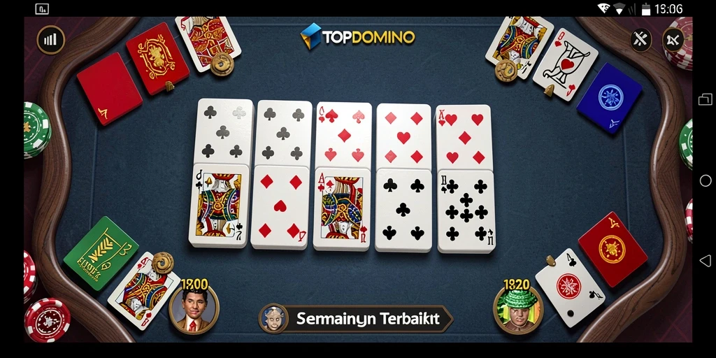 Tangkapan layar menunjukkan aksi seru permainan strategi domino.