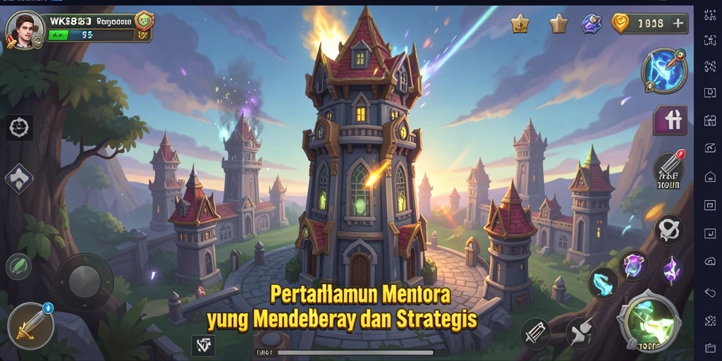 Tampilan gameplay WK888 yang menegangkan dalam genre Tower Defense.